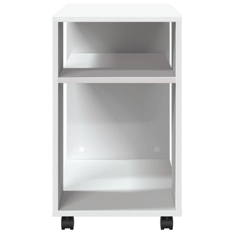 Casa si Gradina - Mobilier - Mese si birouri - Mese living - Masuta laterala cu roti, alb/maro, 70x35x60 cm lemn prelucrat - Infinity.ro