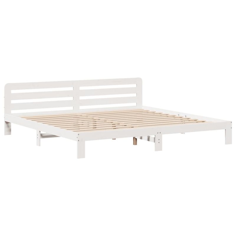 Casa si Gradina - Mobilier - Paturi si accesorii - Paturi - Cadru de pat fara saltea, alb, 180x200 cm, lemn masiv pin - Infinity.ro