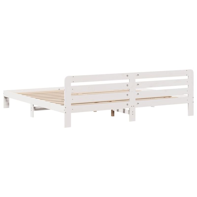 Casa si Gradina - Mobilier - Paturi si accesorii - Paturi - Cadru de pat fara saltea, alb, 180x200 cm, lemn masiv pin - Infinity.ro