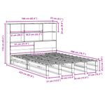 Casa si Gradina - Mobilier - Paturi si accesorii - Paturi - Pat cu biblioteca fara saltea maro ceruit 160x200 cm lemn masiv - Infinity.ro