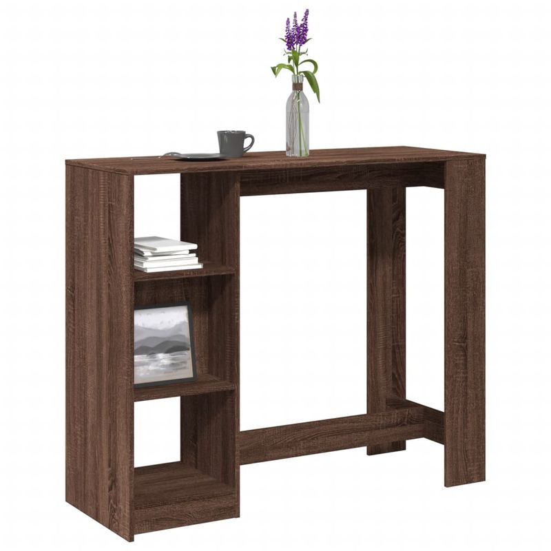 Casa si Gradina - Mobilier - Mese si birouri - Mese bucatarie si dining - Masa bar cu raft, stejar maro, 124x46x103,5 cm, lemn prelucrat - Infinity.ro