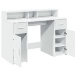 Casa si Gradina - Mobilier - Mese si birouri - Birouri - Birou cu lumini LED, alb, 120x55x91 cm, lemn prelucrat - Infinity.ro