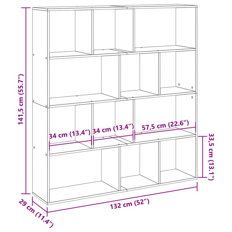 Casa si Gradina - Mobilier - Biblioteci si rafturi - Biblioteci - Biblioteca, lemn vechi, 132x29x141,5 cm, lemn prelucrat - Infinity.ro