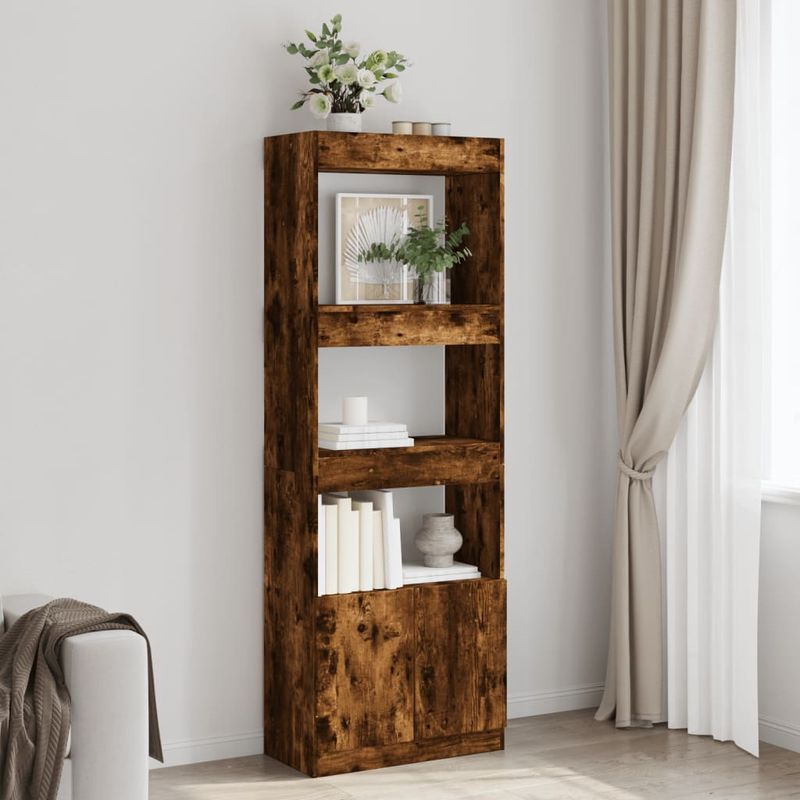 Casa si Gradina - Mobilier - Biblioteci si rafturi - Biblioteci - Dulap inalt, stejar fumuriu, 63x33x180 cm, lemn prelucrat - Infinity.ro