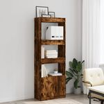 Casa si Gradina - Mobilier - Biblioteci si rafturi - Biblioteci - Dulap inalt, stejar fumuriu, 63x33x180 cm, lemn prelucrat - Infinity.ro
