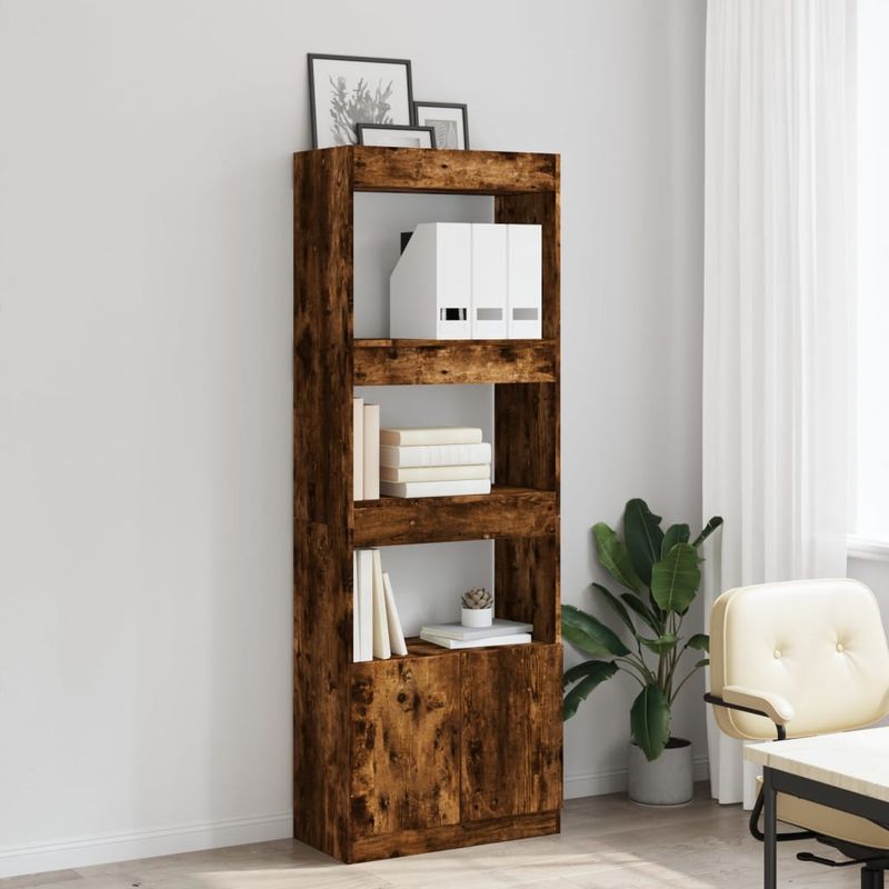 Casa si Gradina - Mobilier - Biblioteci si rafturi - Biblioteci - Dulap inalt, stejar fumuriu, 63x33x180 cm, lemn prelucrat - Infinity.ro