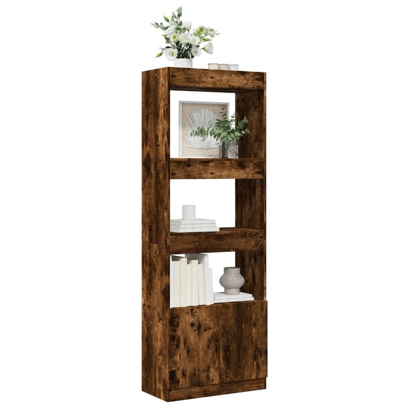 Casa si Gradina - Mobilier - Biblioteci si rafturi - Biblioteci - Dulap inalt, stejar fumuriu, 63x33x180 cm, lemn prelucrat - Infinity.ro