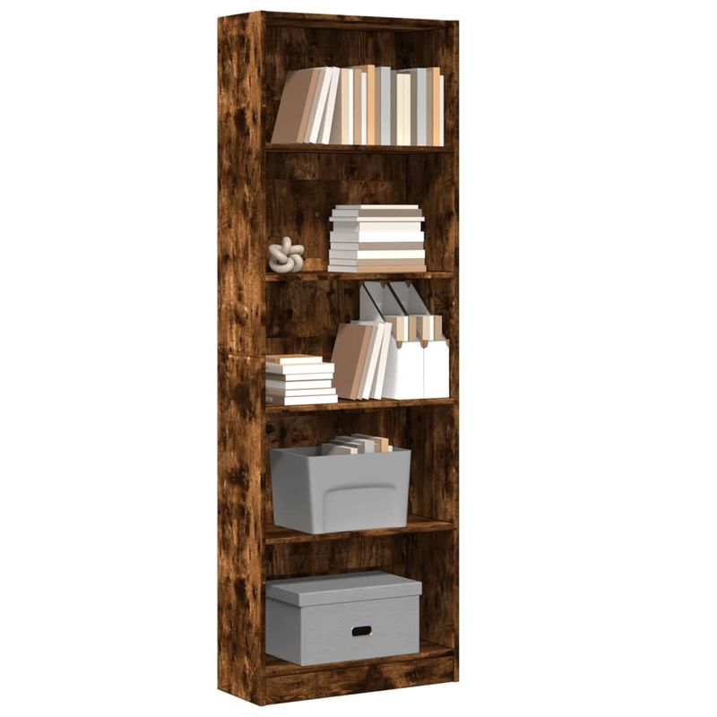 Casa si Gradina - Mobilier - Biblioteci si rafturi - Biblioteci - Biblioteca, stejar fumuriu, 60x24x176 cm, lemn prelucrat - Infinity.ro