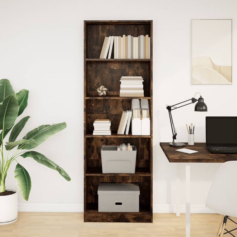 Casa si Gradina - Mobilier - Biblioteci si rafturi - Biblioteci - Biblioteca, stejar fumuriu, 60x24x176 cm, lemn prelucrat - Infinity.ro