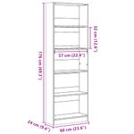 Casa si Gradina - Mobilier - Biblioteci si rafturi - Biblioteci - Biblioteca, stejar fumuriu, 60x24x176 cm, lemn prelucrat - Infinity.ro