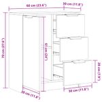 Casa si Gradina - Mobilier - Comode si corpuri - Comode - Dulap, stejar artizanal, 60x30x70 cm, lemn prelucrat - Infinity.ro