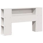 Casa si Gradina - Mobilier - Paturi si accesorii - Paturi - Pat cu biblioteca fara saltea, alb, 150x200 cm, lemn masiv - Infinity.ro