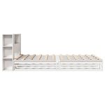 Casa si Gradina - Mobilier - Paturi si accesorii - Paturi - Pat cu biblioteca fara saltea, alb, 150x200 cm, lemn masiv - Infinity.ro