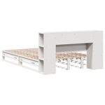 Casa si Gradina - Mobilier - Paturi si accesorii - Paturi - Pat cu biblioteca fara saltea, alb, 150x200 cm, lemn masiv - Infinity.ro