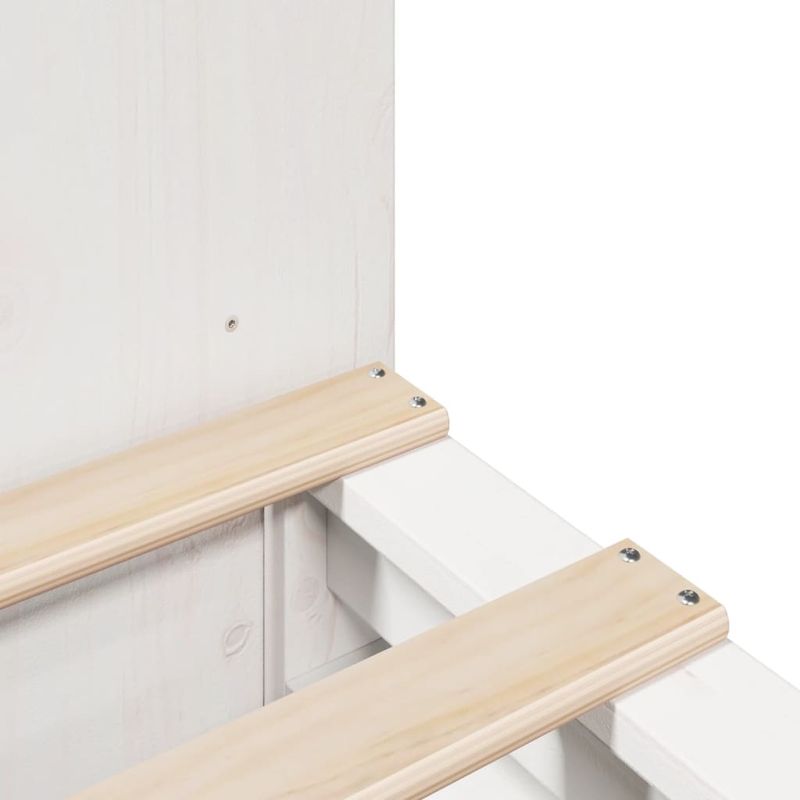Casa si Gradina - Mobilier - Paturi si accesorii - Paturi - Pat cu biblioteca fara saltea, alb, 150x200 cm, lemn masiv - Infinity.ro