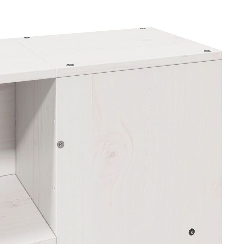 Casa si Gradina - Mobilier - Paturi si accesorii - Paturi - Pat cu biblioteca fara saltea, alb, 150x200 cm, lemn masiv - Infinity.ro