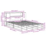 Casa si Gradina - Mobilier - Paturi si accesorii - Paturi - Pat cu biblioteca fara saltea, alb, 150x200 cm, lemn masiv - Infinity.ro