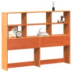 Casa si Gradina - Mobilier - Paturi si accesorii - Accesorii paturi - Tablie de pat cu depozitare maro ceruit, 120 cm, lemn masiv pin - Infinity.ro