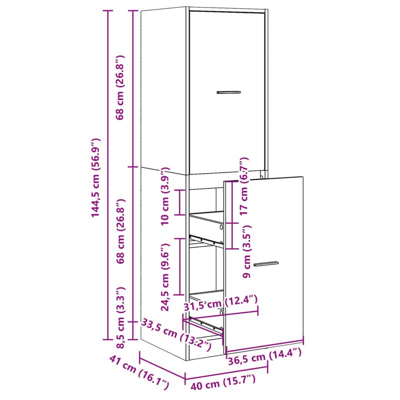 Casa si Gradina - Mobilier - Dulapuri si sifoniere - Dulapuri - Dulap de farmacie, lemn vechi, 30x41x118 cm, lemn prelucrat - Infinity.ro