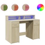 Casa si Gradina - Mobilier - Mese si birouri - Birouri - Birou cu lumini LED stejar sonoma, 120x55x91 cm, lemn prelucrat - Infinity.ro