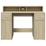 Casa si Gradina - Mobilier - Mese si birouri - Birouri - Birou cu lumini LED stejar sonoma, 120x55x91 cm, lemn prelucrat - Infinity.ro