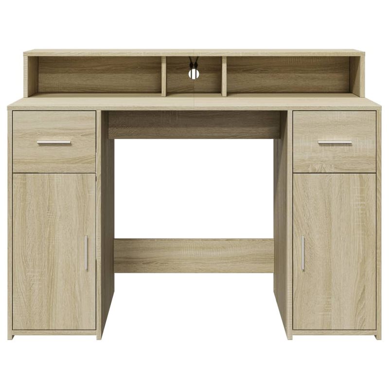 Casa si Gradina - Mobilier - Mese si birouri - Birouri - Birou cu lumini LED stejar sonoma, 120x55x91 cm, lemn prelucrat - Infinity.ro