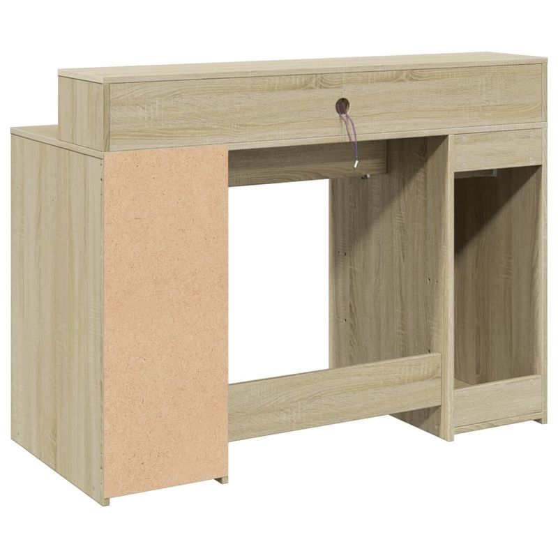 Casa si Gradina - Mobilier - Mese si birouri - Birouri - Birou cu lumini LED stejar sonoma, 120x55x91 cm, lemn prelucrat - Infinity.ro