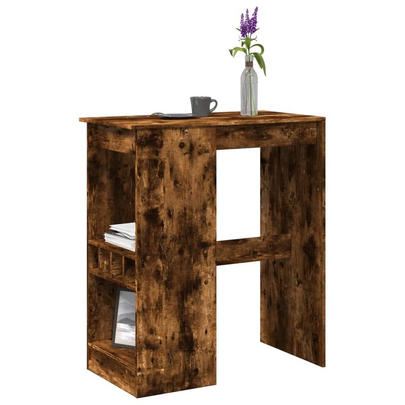 Casa si Gradina - Mobilier - Mese si birouri - Mese bucatarie si dining - Masa bar cu raft stejar fumuriu 90x47,5x103,5 cm lemn prelucrat - Infinity.ro