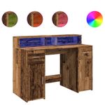 Casa si Gradina - Mobilier - Mese si birouri - Birouri - Birou cu lumini LED, lemn vechi, 120x55x91 cm, lemn prelucrat - Infinity.ro