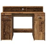 Casa si Gradina - Mobilier - Mese si birouri - Birouri - Birou cu lumini LED, lemn vechi, 120x55x91 cm, lemn prelucrat - Infinity.ro