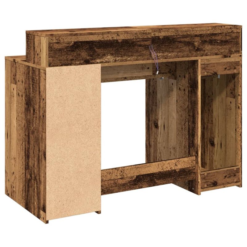 Casa si Gradina - Mobilier - Mese si birouri - Birouri - Birou cu lumini LED, lemn vechi, 120x55x91 cm, lemn prelucrat - Infinity.ro