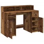 Casa si Gradina - Mobilier - Mese si birouri - Birouri - Birou cu lumini LED, lemn vechi, 120x55x91 cm, lemn prelucrat - Infinity.ro