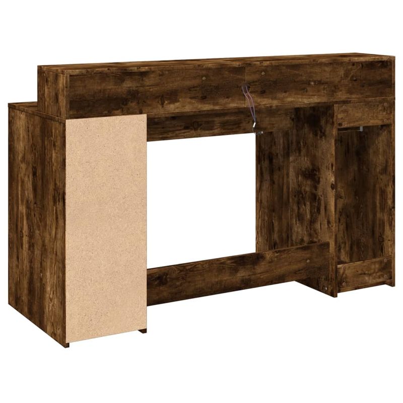 Casa si Gradina - Mobilier - Mese si birouri - Birouri - Birou cu lumini LED stejar fumuriu 140x55x91 cm lemn prelucrat - Infinity.ro