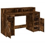 Casa si Gradina - Mobilier - Mese si birouri - Birouri - Birou cu lumini LED stejar fumuriu 140x55x91 cm lemn prelucrat - Infinity.ro
