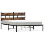 Casa si Gradina - Mobilier - Paturi si accesorii - Paturi - Cadru pat metalic fara saltea, stejar fumuriu, 160x200 cm - Infinity.ro