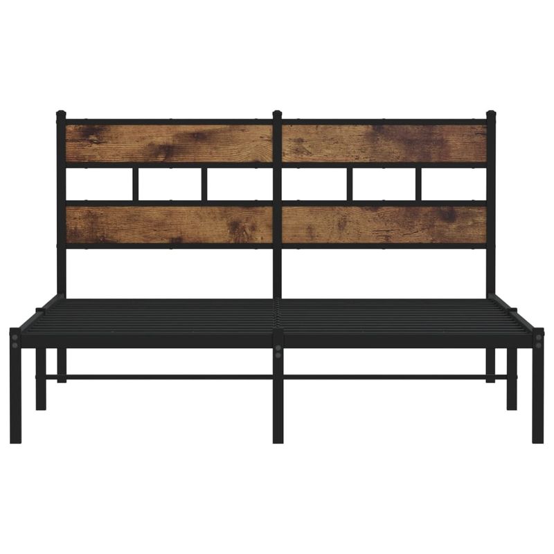 Casa si Gradina - Mobilier - Paturi si accesorii - Paturi - Cadru pat metalic fara saltea, stejar fumuriu, 160x200 cm - Infinity.ro
