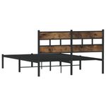 Casa si Gradina - Mobilier - Paturi si accesorii - Paturi - Cadru pat metalic fara saltea, stejar fumuriu, 160x200 cm - Infinity.ro