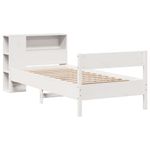 Casa si Gradina - Mobilier - Paturi si accesorii - Paturi - Pat cu biblioteca fara saltea, alb, 75x190 cm, lemn masiv pin - Infinity.ro
