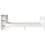 Casa si Gradina - Mobilier - Paturi si accesorii - Paturi - Pat cu biblioteca fara saltea, alb, 75x190 cm, lemn masiv pin - Infinity.ro