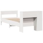 Casa si Gradina - Mobilier - Paturi si accesorii - Paturi - Pat cu biblioteca fara saltea, alb, 75x190 cm, lemn masiv pin - Infinity.ro