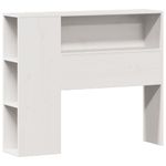 Casa si Gradina - Mobilier - Paturi si accesorii - Paturi - Pat cu biblioteca fara saltea, alb, 75x190 cm, lemn masiv pin - Infinity.ro