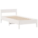 Casa si Gradina - Mobilier - Paturi si accesorii - Paturi - Pat cu biblioteca fara saltea, alb, 75x190 cm, lemn masiv pin - Infinity.ro