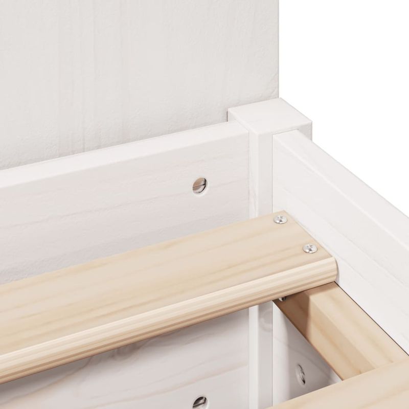 Casa si Gradina - Mobilier - Paturi si accesorii - Paturi - Pat cu biblioteca fara saltea, alb, 75x190 cm, lemn masiv pin - Infinity.ro