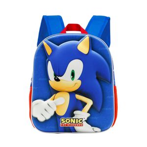 Ghiozdan prescolari Sonic the Hedgehog, design 3D, 31 x 26 x 11 cm Albastru