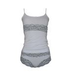 Fashion, accesorii si bijuterii - Femei - Imbracaminte femei - Tricouri si topuri femei - Set maiou si chiloti dama Magic dream, model 8164, Alb S INTL - Infinity.ro