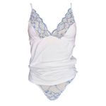 Fashion, accesorii si bijuterii - Femei - Imbracaminte femei - Tricouri si topuri femei - Set maiou si chiloti dama Magic dream, model 8167, Alb  L INTL - Infinity.ro