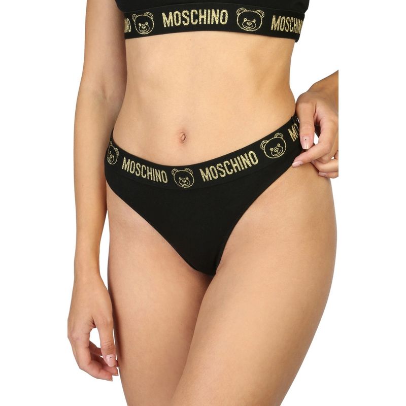 Fashion, accesorii si bijuterii - Femei - Lenjerie si pijamale femei - Lenjerie intima femei - Set sutien si chiloti dama Moschino 2102 Negru S INTL - Infinity.ro