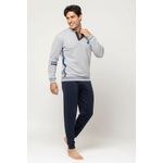 Fashion, accesorii si bijuterii - Barbati - Lenjerie si pijamale barbati - Pijamale barbati - Pijamale lungi pentru barbati Lotto LP2104 S INTL Gri | Albastru - Infinity.ro