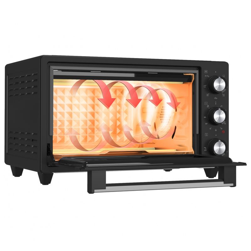 Electronice si Electrocasnice - Aragazuri, cuptoare si hote - Cuptoare - Cuptoare electrice - Cuptor electric ECG ET 2001B Airfry, 20 L, 1500 W, 80–250 °C, timer 90 min, 7 functii presetate, convectie, negru - Infinity.ro