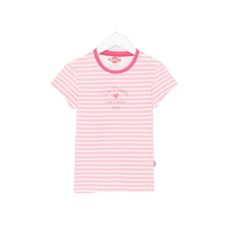 Fashion, accesorii si bijuterii - Copii - Imbracaminte copii - Salopete copii - Set salopeta jeans si tricou fete,Lee Cooper 164 CM Albastru/Roz 14 ani - Infinity.ro